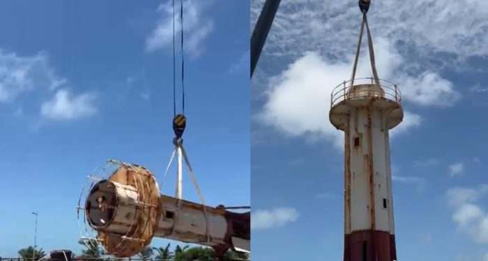 Inicia a reforma do Farol de Conceição da Barra; Previsão é de reinauguração em 40 dias